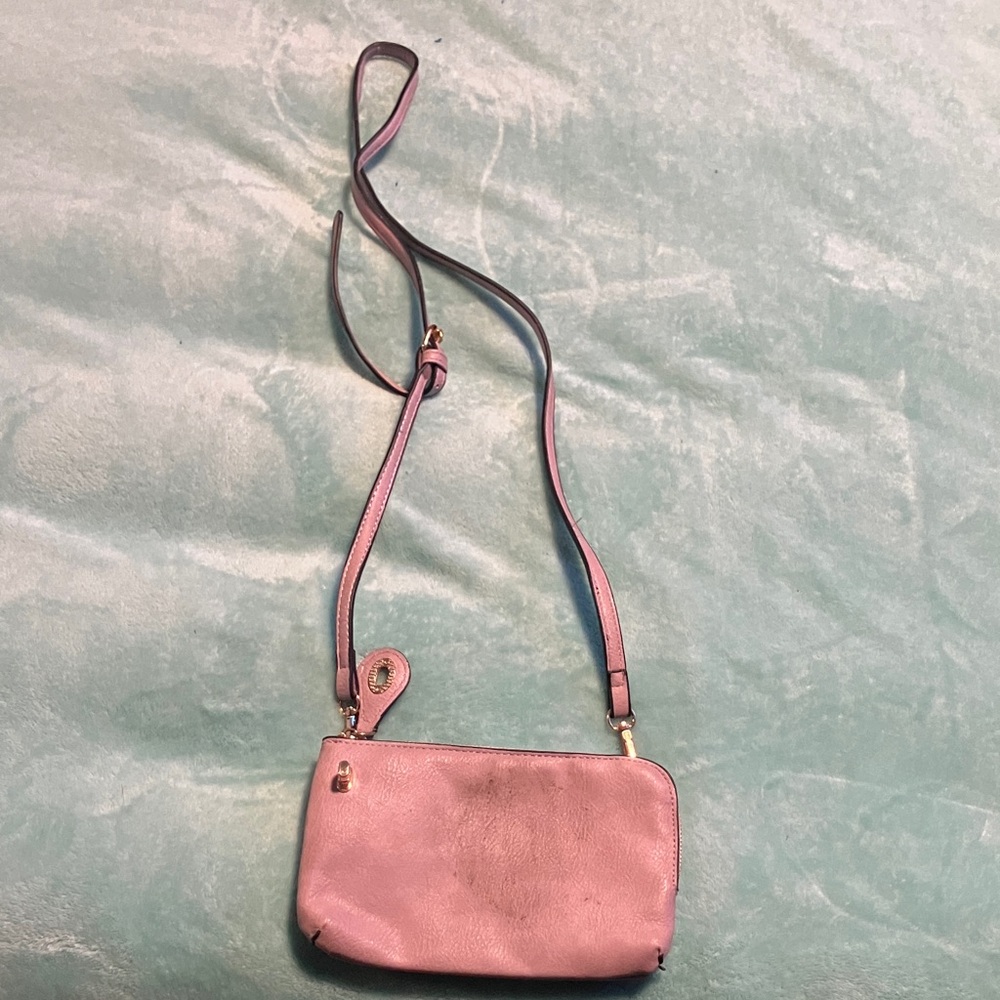 Pink Leather Crossbody Bag